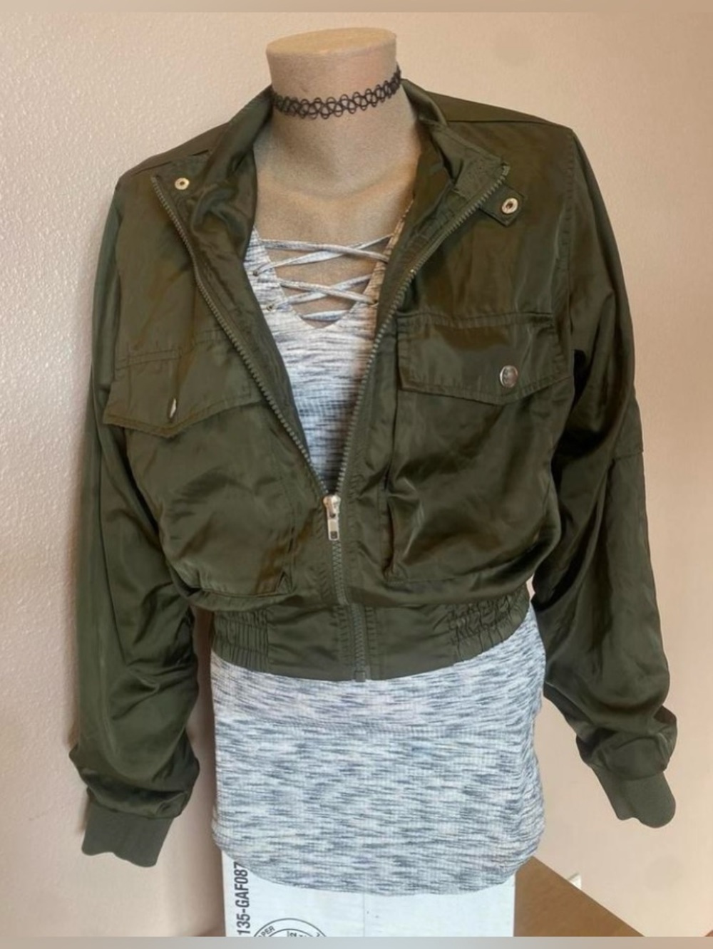 Olive Green ‘Silk’ Bomber Jacket 2016 King Kylie Era